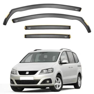 Image of iSpeed Premium Wind Deflectors for Seat Alhambra MK2 2010 Onwards 4 pc Keep Your Car Ventilated In Rain Reduce Turbulence Tinted, Channel Type