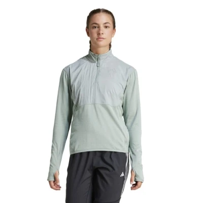 Image of adidas Performance Ultimate HI VIS Reflective 1/2ZIP Outdoor jacket, Women&#039;s, Size: Large, Silver green