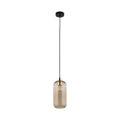 Image of TK Lighting Marco Green pendant light, 1 bulb, brown