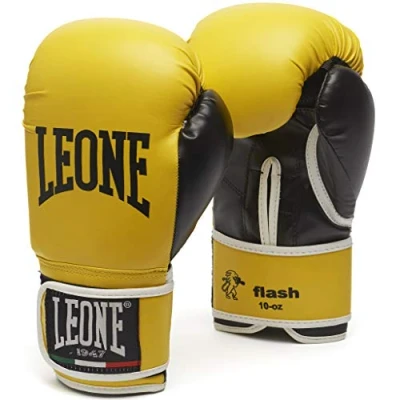 Image of LEONE 1947, Flash Boxing Gloves, Unisex Adult, Yellow, 10 OZ, GN083