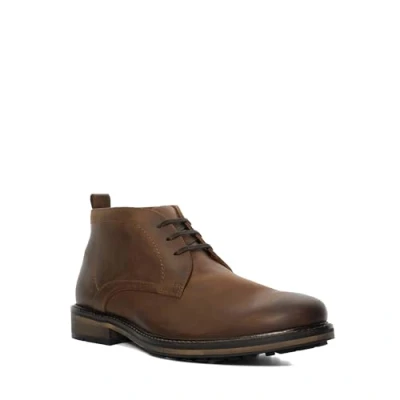 Image of Dune Mens CHARLEYS Wide Fit Leather Chukka Boots Size UK 9 Ankle Brown