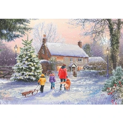 Image of Paper Themes 10 pack of Luxury Large Christmas Cards with Envelopes (Christmas Walk)