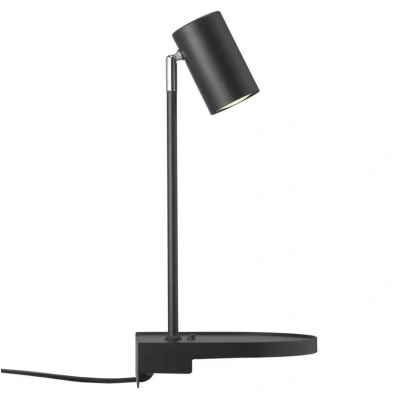 Image of Nordlux Cody wall light with shelf and USB port, black