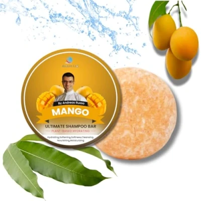 Image of HandMade Solid Shampoo Bar Natural and conditioner For Dry Hair, Hair Nourishment, Prevents Spilt Ends With Plant Based Hydrating SLS Free (Mango)