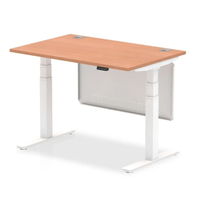 Image of Air 1200x800 Height Adjustable Desk Beech CP White Leg Modesty Panel