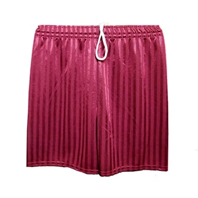 Image of CL BOYS GIRLS MENS KIDS UNISEX SHADOW STRIPE PE SCHOOL SHORTS FOOTBALL GYM GAMES (Wine/Maroon, 11 12 Years (XXL))