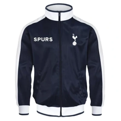 Image of Tottenham Hotspur FC Official Football Gift Mens Retro Track Top Jacket Large Navy Blue