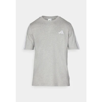 Image of adidas Men&#039;s Men 3 Stripes T Shirt, Medium Grey Heather, L