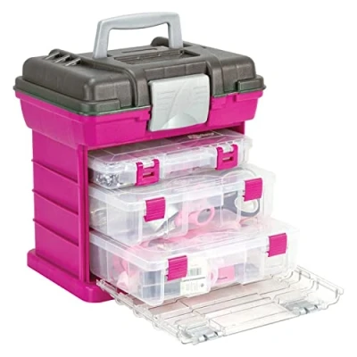 Image of Creative Options 1363 85 Grab N&#039; Go Rack System with Two No.2 3630 Deep Pro Latch One 3650 Organizer, Magenta/Sparkle Gray,Medium