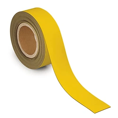 Image of MAUL Labelling Tape 50 mm x 1 Writeable with Magnetic Back Versatile Use in Office, Workshop, Warehouse and Kitchen Can be Cut to Size 10 m Length Yellow