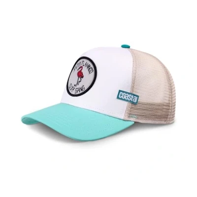 Image of Coastal Filthy Flamingo (Pale Blue/Khaki) High Fitted Trucker Cap