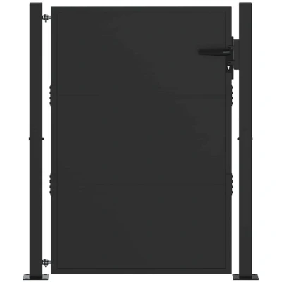 Image of vidaXL Garden Gate Black 100 x 125 cm Powder coated steel