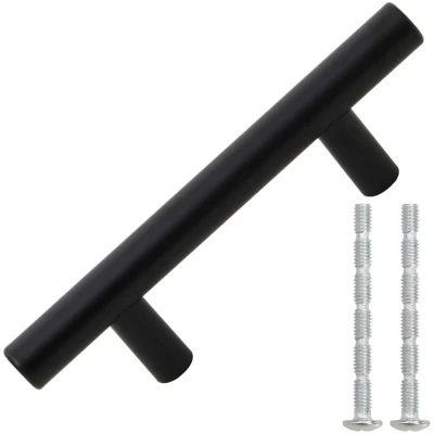 Image of vidaXL Cabinet Handles 10 pcs Black 64 mm Stainless Steel