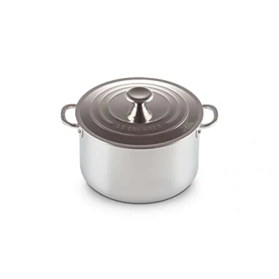 Image of Le Creuset Signature Stainless Steel 24cm Stockpot With Lid