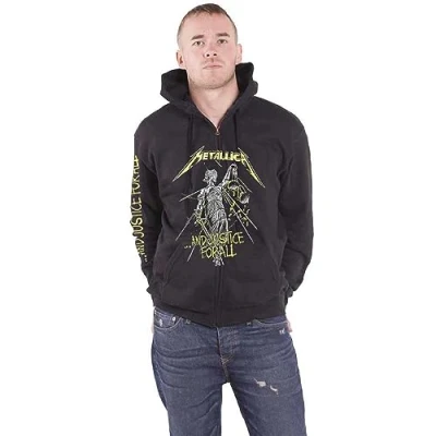 Image of Metallica Hoodie and Justice for All Tracks Official Mens Black Pullover XL