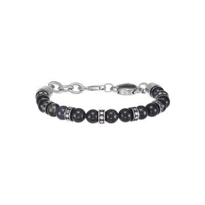 Image of Diesel Bracelet for Men Beads, 18 cm 19.5 black Semi Precious Bracelet, DX1163040