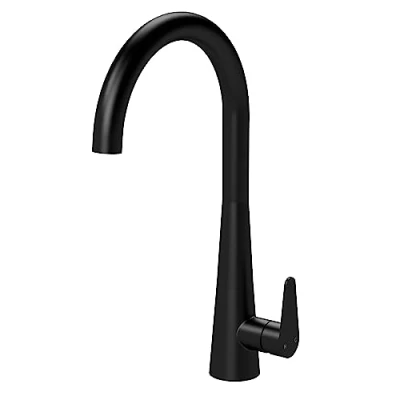 Image of nuie KSA405SL Samir Mono Mixer Kitchen Tap with Single Lever Handle, 398mm, Matt Black