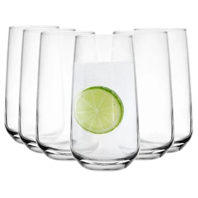 Image of Glasmark Krosno Glasses Set of 6 0.43 Litre Cocktail Drinking Water Dishwasher Safe Children&#039;s Small Juice x 430 ml