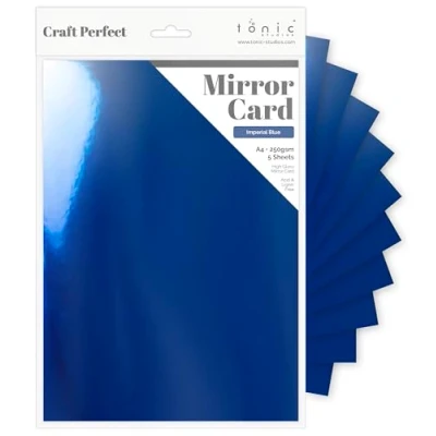Image of Craft Perfect High Gloss Mirror Card A4, Imperial Blue