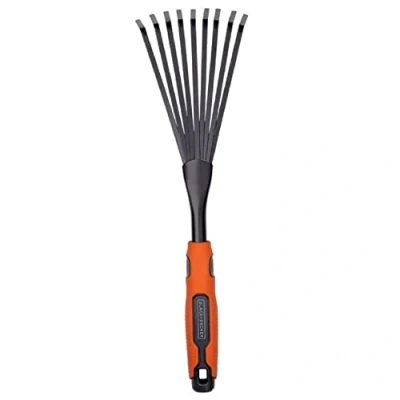 Image of PHILIPS BLACK+DECKER Hand Rake 38.8 cm Ergonomic Handle Easy to Hang Black/Orange