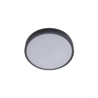 Image of Lindby LED ceiling light Manala, concrete grey, RGB, CCT, remote control