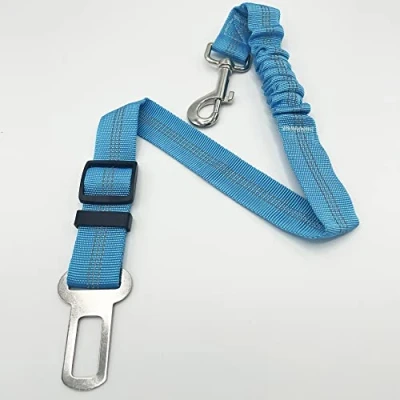 Image of Anti Shock Bungee Universal Seatbelt For Dogs Pets Car Travel Dog Accessories Adjustable Elastic Strap Safety Harness Restraint Lead (Sky Blue)