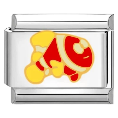 Image of Quiges 9mm Italian Style Charm Link Module Stainless Steel Orange Fish for Bracelets