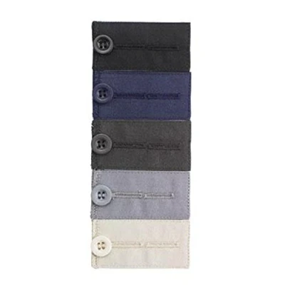 Image of Easylife Genius® Easy Fit Button Extenders For Trousers and Skirts (Set of 5), Waistband Extenders, 100% Cotton Trouser Washable Waist Fully Guaranteed multi