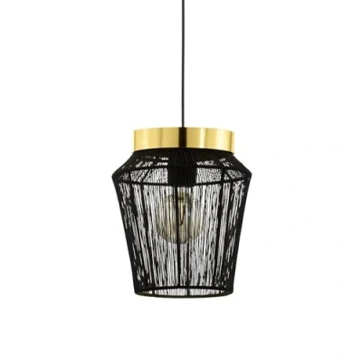 Image of EGLO Escandidos hanging light, black/gold, 1 bulb