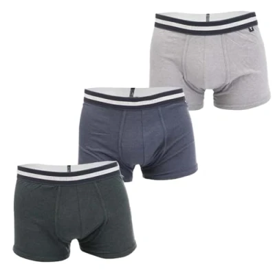 Image of Ted Baker Mens 3 Pack Boxer Briefs Dark Denim/Grey Heather/Scarab M