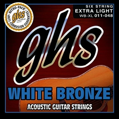 Image of GHS WBXL 11 48 Extra Light White Bronze Acoustic String Set