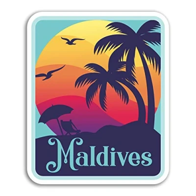 Image of 2 x 10cm Maldives Vinyl Stickers Asia Travel Fun Sticker Laptop Luggage #18360 (10cm Tall)