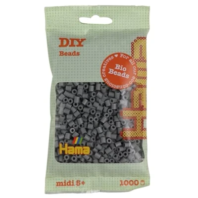 Image of Hama Midi Bio Beads Bag Approx. 1000 Fuse Mosaic Decoration Arts &amp; Craft for Creative Children Ages 5+ Grey
