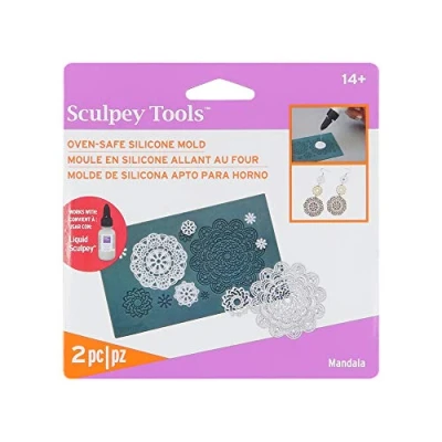Image of Polyform Liquid Sculpey Silicone Bakeable Mold W/Squeegee Mandala, One Size