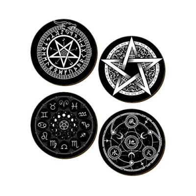 Image of Grindstore Pentagram 4 Piece Coaster Set 9.5x9.5cm