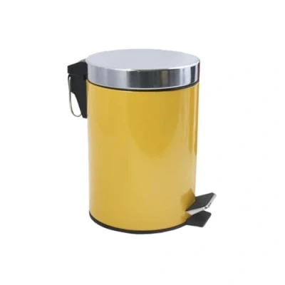 Image of MSV MS4915 Saffron Yellow Bathroom Pedal 3 Litre Removable Inner Bin, Plastic