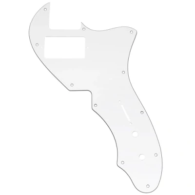 Image of Musiclily Pro 11 Holes Single H Guitar Pickguard For USA Fender 69 Tele Thinline Style Electric Guitar, 3ply White