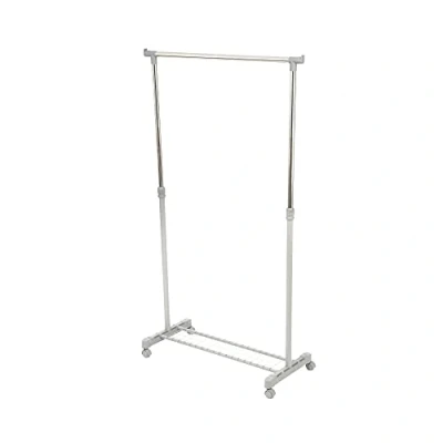 Image of Compactor Loft Clothes Rail with Adjustable Height, Silver/Grey, EPOXY LACQUERED STEEL PLASTIC CONNECTORS, 83,5 x 44 H 160cm