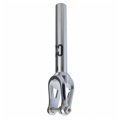 Image of Core IHC Stunt Scooter Forks SL2 Super Lightweight Threadless for Custom Scooters Integrated spacers &amp; Axle Included fits up to 120mm Wheels Chrome