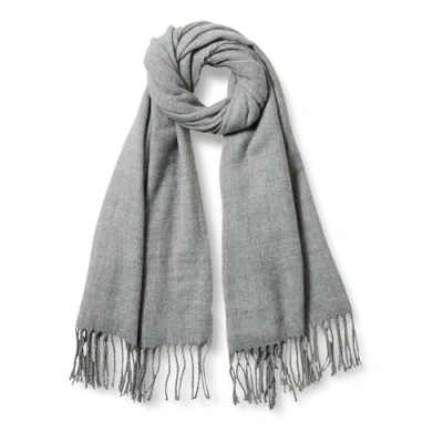 Image of Amazon Essentials Unisex Adults’ Oversized Woven Scarf with Fringe, Grey Heather, One Size