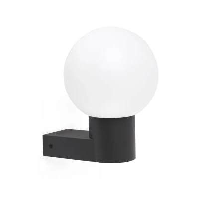 Image of Structure 1 Light Outdoor Globe Wall Dark Grey IP44, E27 (SHADE NOT INCLUDED)