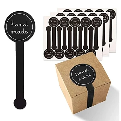 Image of 20 Pieces Gift Stickers Hand Made, Long Sealing Label, Packaging Sticker, Bags Stickers,for Scrapbooking Wedding Birthday Christmas Baking, Thanksgiving, Bags,