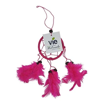 Image of Vie Naturals Dream Catcher, 6cm Ring with Bead, Pink