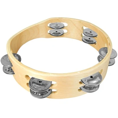 Image of TIGER TAM84 08 8&quot; Tambourine Headless Double Row Natural