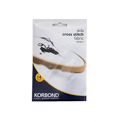 Image of KORBOND Aida Fabric, White, 18cm x 11.7cm 5cm