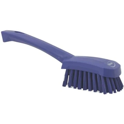 Image of Vikan 41928 Stiff Washing / Scrubbing Hand Brush, Short Handle, 270mm (Purple)