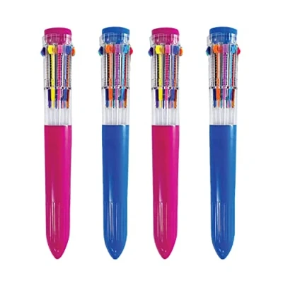 Image of SUL Multi Coloured Ballpoint Pen sets, 10 in 1 Retractable Multicolour Pens, Pens ideal for School Office Supplies Children (2)