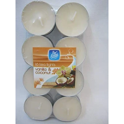 Image of Pan Aroma Tea Lights Pack 16 Vanilla and Coconut,8.5*7 10 cm