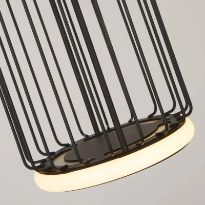 Image of Circolo Cage LED Ceiling Pendant, Black Metal