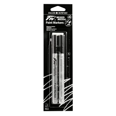 Image of Daler Rowney FW Refillable Technical Markers, Blister Pack, 0.04 0.08in 1 2mm, round, Set 103, 2pcs